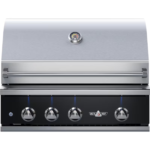 Delta Heat 32-Inch 3-Burner Built-In Gas Grill With Infrared Rotisserie & Black Control Panel