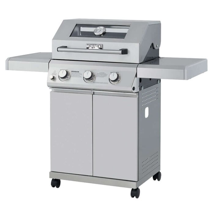 MonumentGrillsLarger3-BurnerPropaneGasGrillsbarbequeStainlessSteelHeavy-DutyCabinetStylewithLEDControls_Mesa300_5