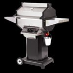 Phoenix Grills - Stainless Steel Natural Gas Grill Head On Black Aluminum Pedestal Cart - SDBOCN