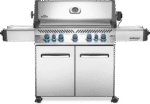 Napoleon Prestige 665 Freestanding Gas Grill with Infrared Rear Burner and Infrared Side Burner and Rotisserie Kit