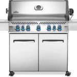 Napoleon Prestige 665 Freestanding Gas Grill with Infrared Rear Burner and Infrared Side Burner and Rotisserie Kit