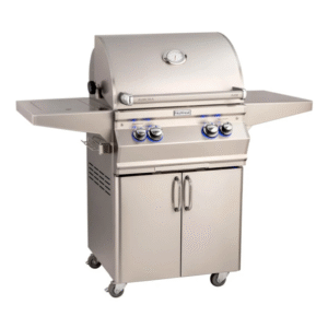 Fire Magic - Aurora A430s 24-Inch Propane Gas Freestanding Grill w/ Flush Mounted Single Side Burner, Backburner, Rotisserie Kit and Analog Thermometer - A430S-8EAP-62