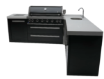 Mont Alpi Outdoor kitchen Black 6 Burner, Fridge, Sink and Weather Cover - Image 8