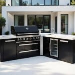 Mont Alpi Outdoor kitchen Black 6 Burner, Fridge, Sink and Weather Cover