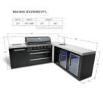 Mont Alpi 805 Black Stainless Steel Island - 90-Degree Corner, Beverage Center & Fridge Cabinet MAi805-BSS90BEVFC - Image 11