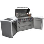 Mont Alpi 805 Deluxe Propane Gas Island Grill with Infrared Side Burner & Rotisserie Kit - Stainless Steel MAi805-D45