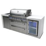 Mont Alpi Stainless Steel Deluxe 6 Burner With Side Burner & Fridge - Image 4