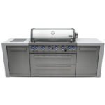 Mont Alpi Deluxe Stainless Steel 6 Burner Island With Side Burner and Cover - Image 4