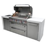 Mont Alpi Deluxe Stainless Steel 6 Burner Island With Side Burner and Cover - Image 2