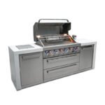 Mont Alpi Deluxe Stainless Steel 6 Burner Island With Side Burner and Cover - Image 3