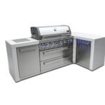 Mont Alpi 805 Deluxe Island Grill with Infrared Side Burner & Rotisserie Kit
