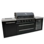 Mont Alpi Black Stainless Steel 6 Burner With Side Burner & Fridge - Image 4