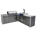 Mont Alpi 805 Deluxe Island with Kegerator and 90 Degree Corner - 6-Burner Grill, Stainless Steel - 3 Beer Taps - MAi805-D90KEG