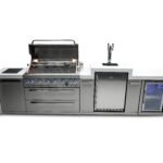 Mont Alpi Deluxe Island with 6-Burner Grill, Kegerator, Fridge Cabinet, and Infrared Burners - MAi805-DKEGFC