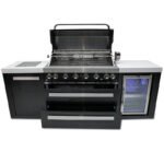 Mont Alpi Black Stainless Steel 6 Burner With Side Burner & Fridge - Image 2