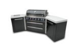 Mont Alpi 805 Black Stainless Steel BBQ Grill Island with 45-Degree Angled Corners