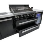 Mont Alpi Black Stainless Steel 6 Burner With Side Burner & Fridge - Image 9