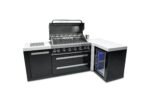 Mont Alpi 805 Deluxe Propane Gas Island Grill - Black Stainless Steel with Refrigerator Cabinet MAi805-BSS90FC - Image 3