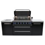Mont Alpi 805 Black Stainless Steel 6 Burner With Side Burner