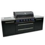 Mont Alpi 805 Black Stainless Steel 6 Burner With Side Burner - Image 3