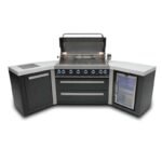 Mont Alpi 805 Black Stainless Steel BBQ Grill Island with 45-Degree Corners & Fridge Cabinet- MAi805-BSS45FC - Image 3