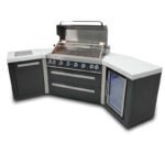 Mont Alpi 805 Black Stainless Steel BBQ Grill Island with 45-Degree Corners & Fridge Cabinet- MAi805-BSS45FC - Image 7