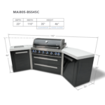 Mont Alpi 805 Black Stainless Steel BBQ Grill Island with 45-Degree Angled Corners - Image 2