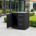 Riley Outdoor Kitchen Cupboard & Drawer with Sink & Tap Modular Unit - Graphite Grey - Image 2