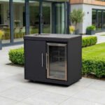 Riley Outdoor Kitchen Fridge & Cupboard with Sink & Tap Modular Unit - Graphite Grey - Image 2