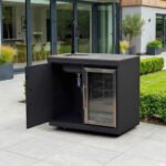 Riley Outdoor Kitchen Fridge & Cupboard with Sink & Tap Modular Unit - Graphite Grey