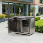 Stanley Outdoor Kitchen Fridge & Cupboard with Sink & Tap Modular Unit - Stainless Steel - Image 2
