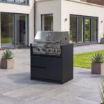 Oakley Outdoor Kitchen 4 Burner Gas BBQ with Double Drawer & Cupboard Modular Unit - Graphite Grey