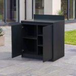 Oakley Outdoor Kitchen Double Cupboard Modular Unit - Graphite Grey - Image 2