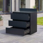 Oakley Outdoor Kitchen Triple Drawer Modular Unit - Graphite Grey - Image 2