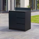 Oakley Outdoor Kitchen Cupboard & Triple Drawer Modular Unit - Graphite Grey
