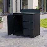Oakley Outdoor Kitchen Cupboard & Triple Drawer Modular Unit - Graphite Grey - Image 2