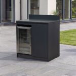 Oakley Outdoor Kitchen Fridge & Cupboard Modular Unit - Graphite Grey