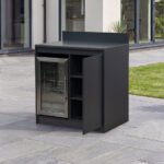 Oakley Outdoor Kitchen Fridge & Cupboard Modular Unit - Graphite Grey - Image 2