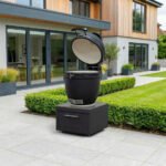 Riley Straight Outdoor Kitchen K-Pro 22 Kamado Charcoal Barbecue with Integrated Drawer Unit - Grey Steel - Image 2