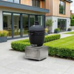 Stanley Straight Outdoor Kitchen K-Pro 22 Kamado Charcoal Barbecue with Integrated Drawer Unit - Stainless Steel