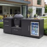 Riley Straight Outdoor Kitchen Kamado Charcoal BBQ K2073-B - Graphite Grey