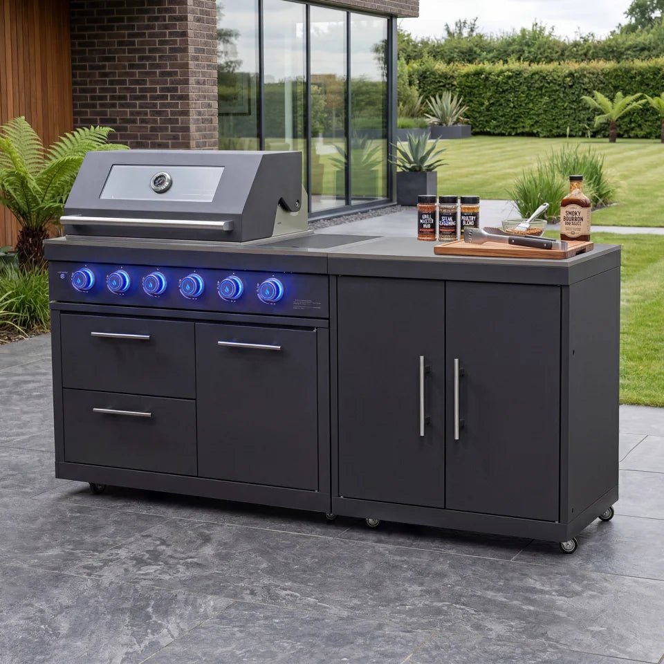 W26461-image-1-2026-05-19-04-21-55 Riley Straight Outdoor Kitchen 4 Burner Gas BBQ S1998-A - Graphite Grey - Image 1