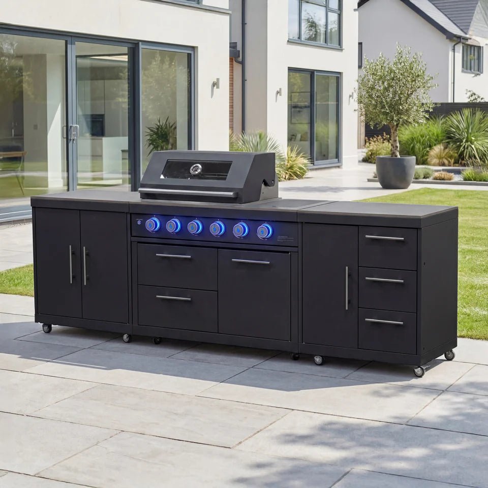 W26477-image-1-2026-05-19-07-19-07 Riley Straight Outdoor Kitchen 4 Burner Gas BBQ S2828-A - Graphite Grey - Image 1