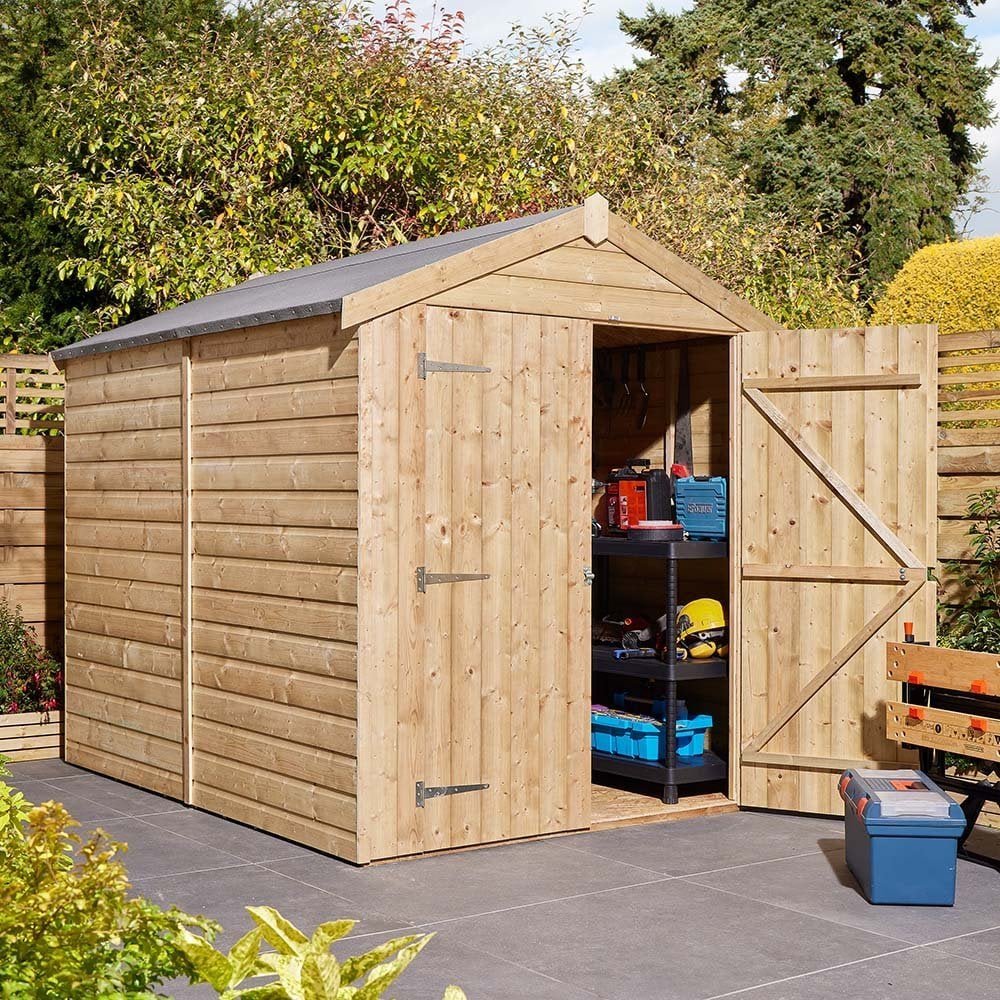 6-x-8-premier-shiplap-windowless-double-door-apex-shed-p121-816_image 6′ x 8′ Premier Shiplap Windowless Double Door Apex Shed - Image 1