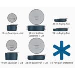 Joseph Joseph Space Folding Handle Ceramic Non-stick 6-piece Cookware Set in Blue - 45086 - Image 5